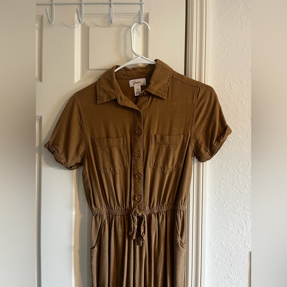 NEW Brown Button-Up Jump Suit XS